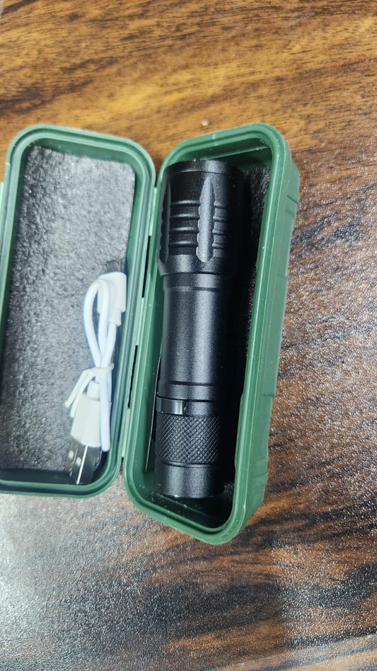 Portable LED Flashlight – Mini Rechargeable Torch with Side Light